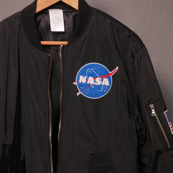 NASA Bomber Jacket Satin Mens L - Picture 1 of 5